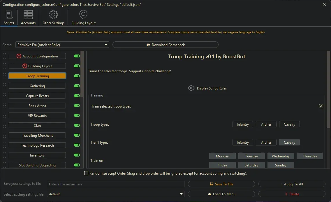 Primitive Era Bot - Troop Training