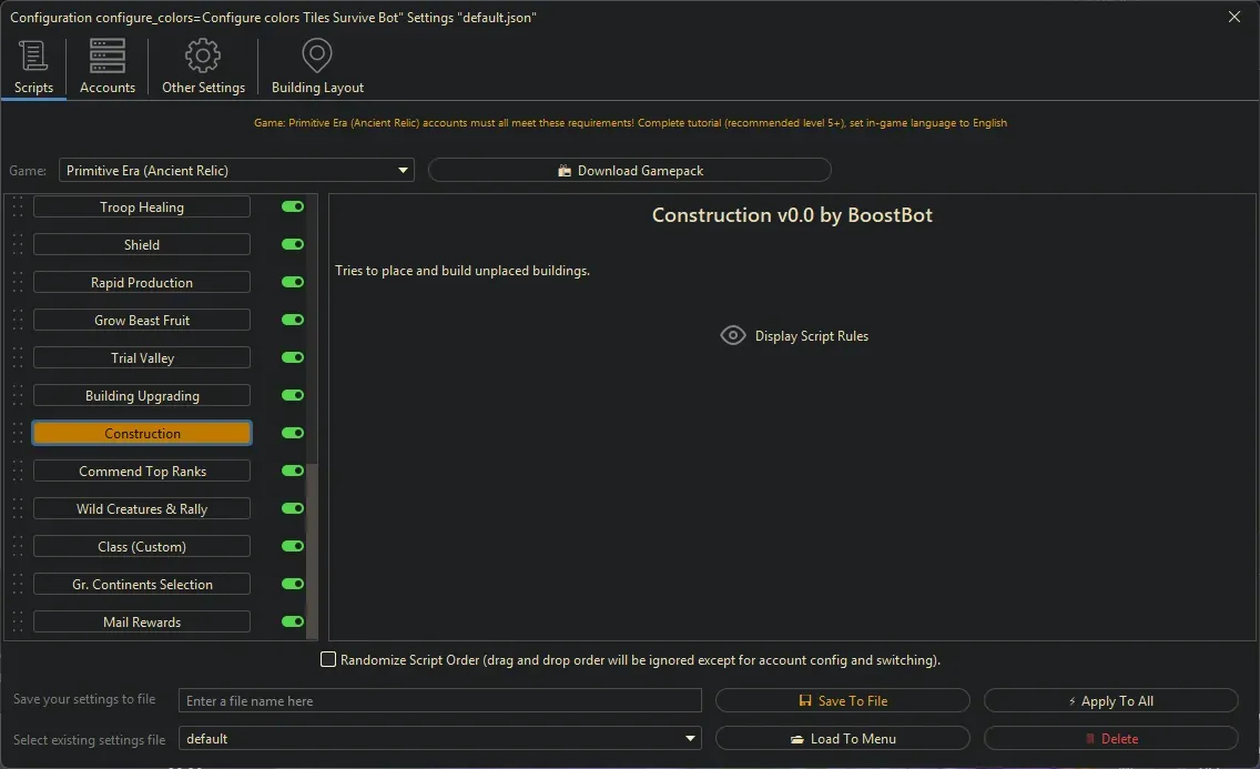Primitive Era Bot - Construction
