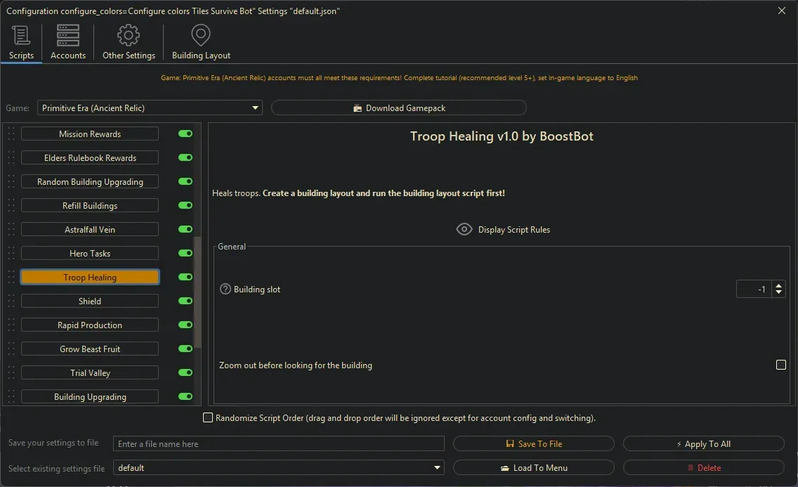 Primitive Era Bot - Troop Healing