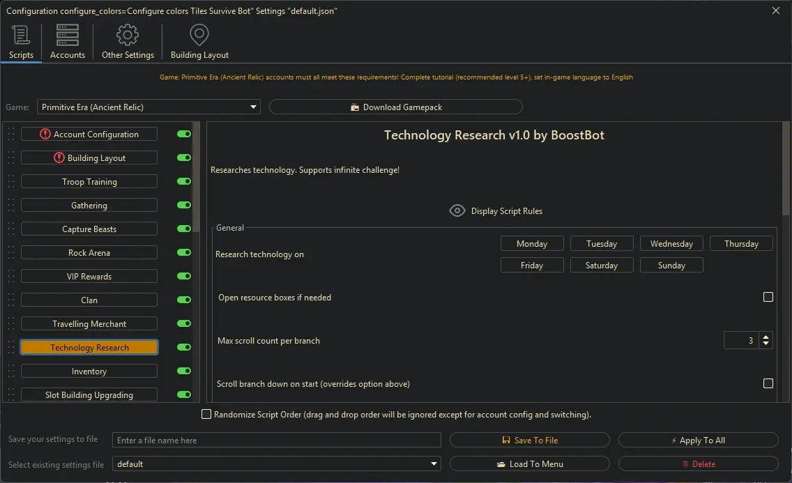 Primitive Era Bot - Technology Research