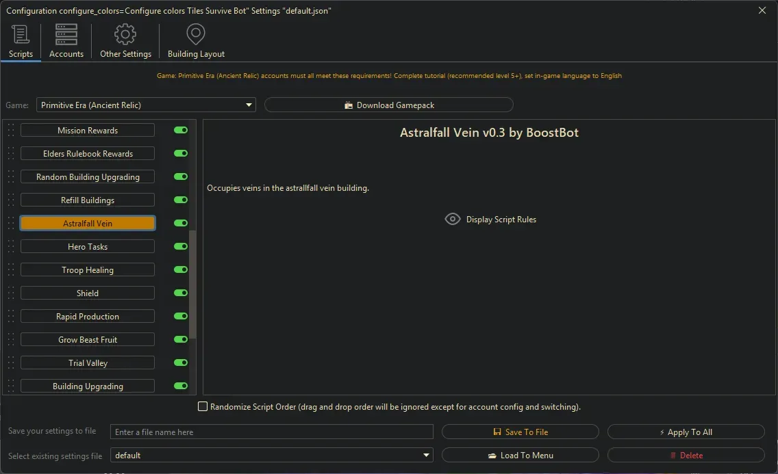 Primitive Era Bot - Astralfall Vein