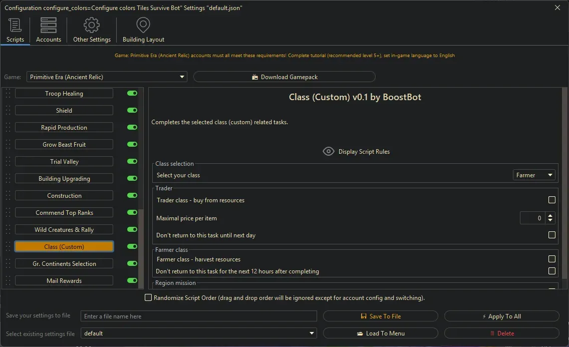 Primitive Era Bot - Mission Rewards